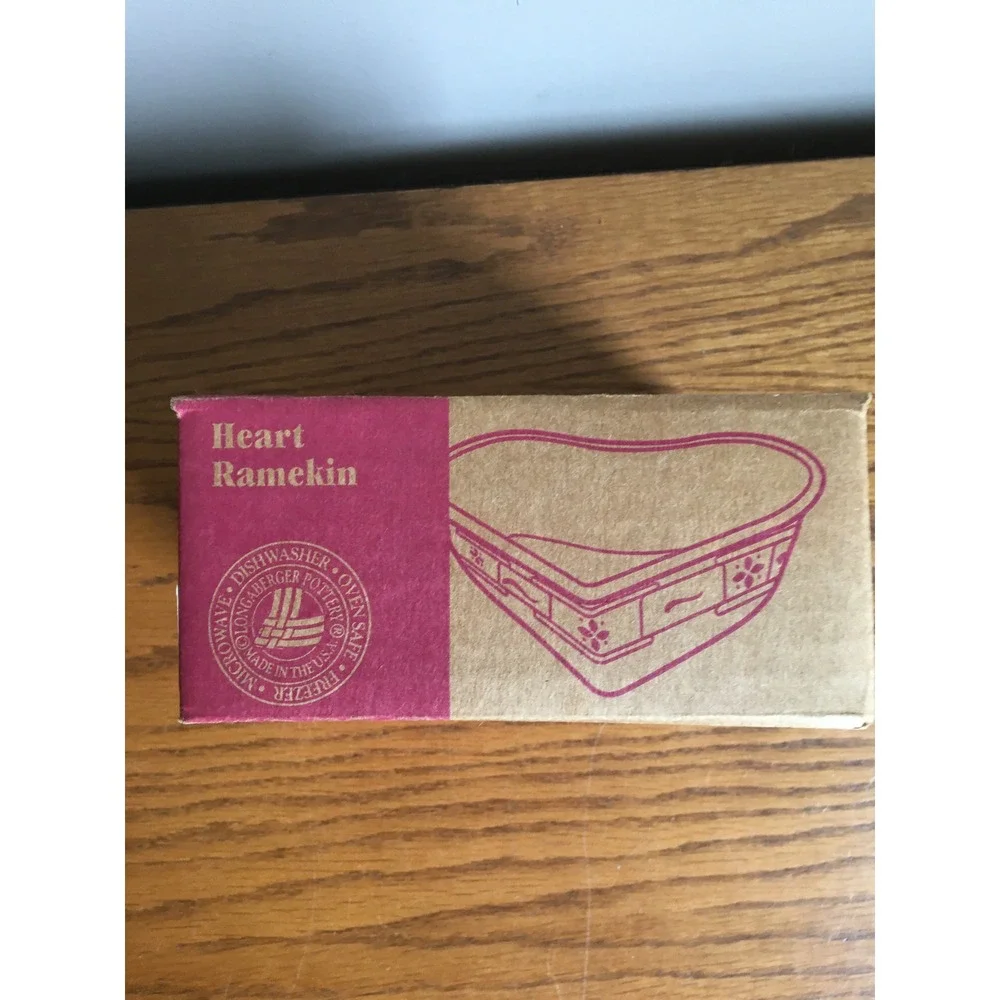 Longaberger Pottery Woven Traditions 'Traditional Red' Heart Ramekin Dish‎ 39748